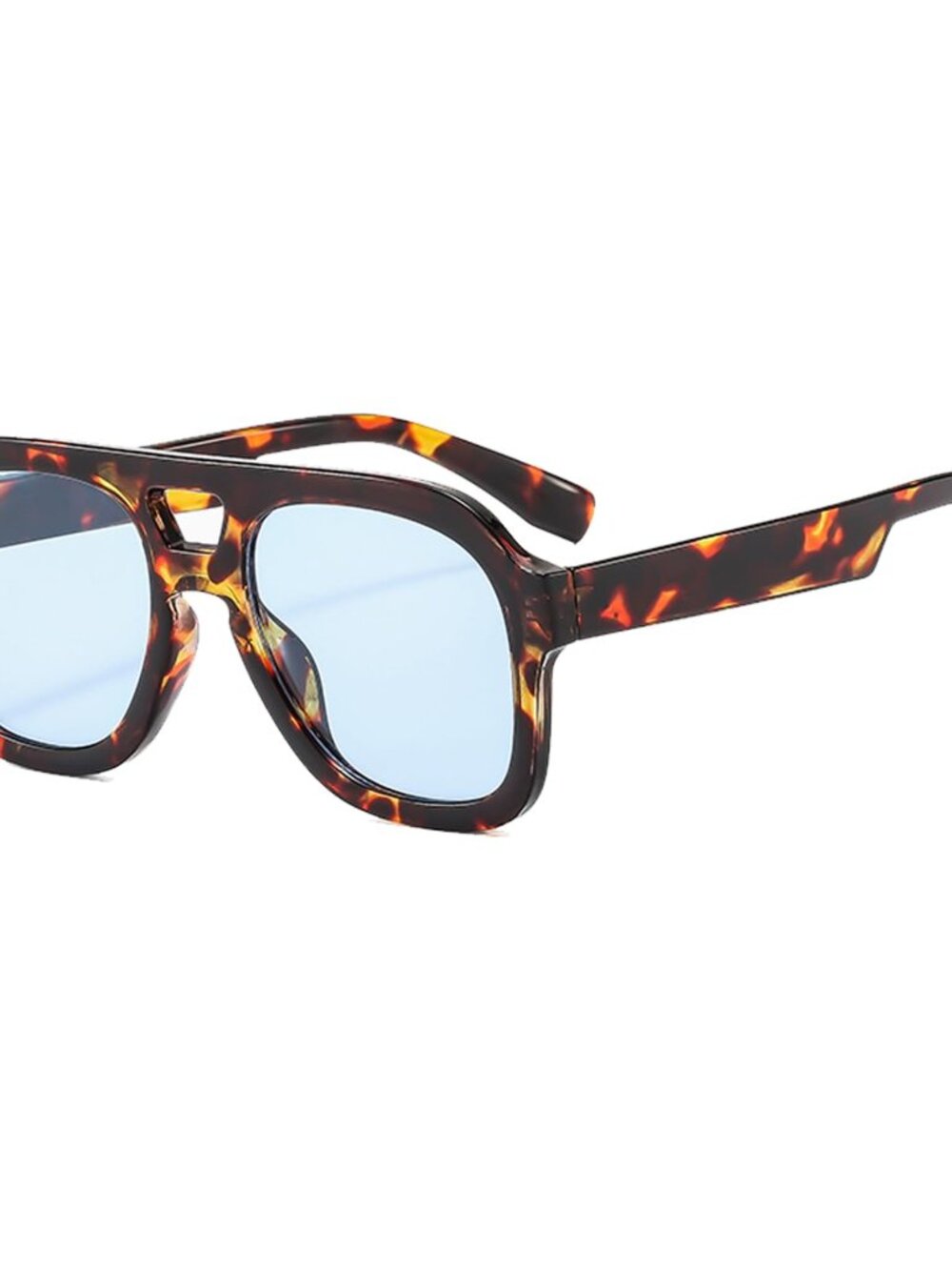 🆕 Retro Pilot Sunglasses Double Bridge Women Men Aviation Square Sun Glasses - Picture 2 of 2